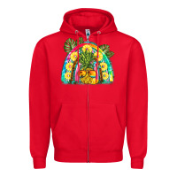 Red pineapple rainbow Zipper Hoodie - BarkalooDesign
