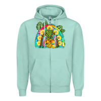 Seafoam pineapple rainbow Zipper Hoodie - BarkalooDesign