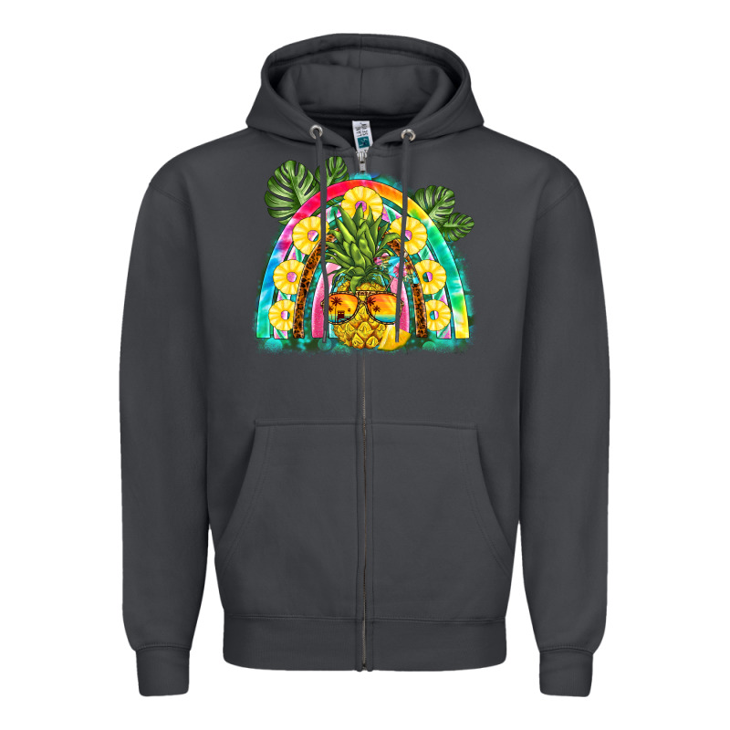 Pineapple Rainbow Zipper Hoodie by BarkalooDesign | Teevron