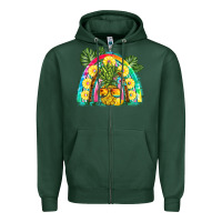 Sports Green pineapple rainbow Zipper Hoodie - BarkalooDesign