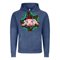 Vintage Denim Baby Pig Christmas Vintage Hoodie - RanaPortraitStore