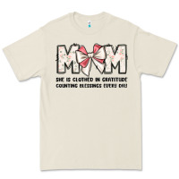Bone mom she is clothed in gratitude counting blessings Premium Tee - JahusDesignShop