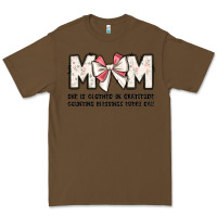 Cacao mom she is clothed in gratitude counting blessings Premium Tee - JahusDesignShop