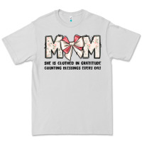 Dove Grey mom she is clothed in gratitude counting blessings Premium Tee - JahusDesignShop