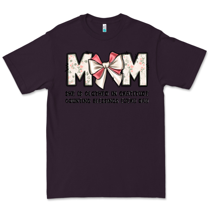 Mom She Is Clothed In Gratitude Counting Blessings Premium Tee by JahusDesignShop | Teevron