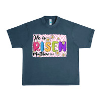 Midnight Navy checkered risen Urban Heavy Tee - MaliasSmallBusiness