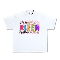 White checkered risen Urban Heavy Tee - MaliasSmallBusiness