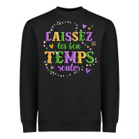 Black laissez les bon temps rouler Heavyweight Sweatshirt - MaliasSmallBusiness