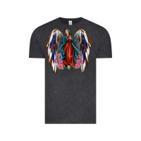 Vintage Black Angel Wing Lady of Guadalupe 4th of July Vintage Tee - Jasminsmagicworld