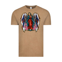 Vintage Coffee Angel Wing Lady of Guadalupe 4th of July Vintage Tee - Jasminsmagicworld