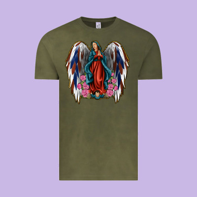 Angel Wing Lady Of Guadalupe 4th Of July Vintage Tee Designed By Jasminsmagicworld