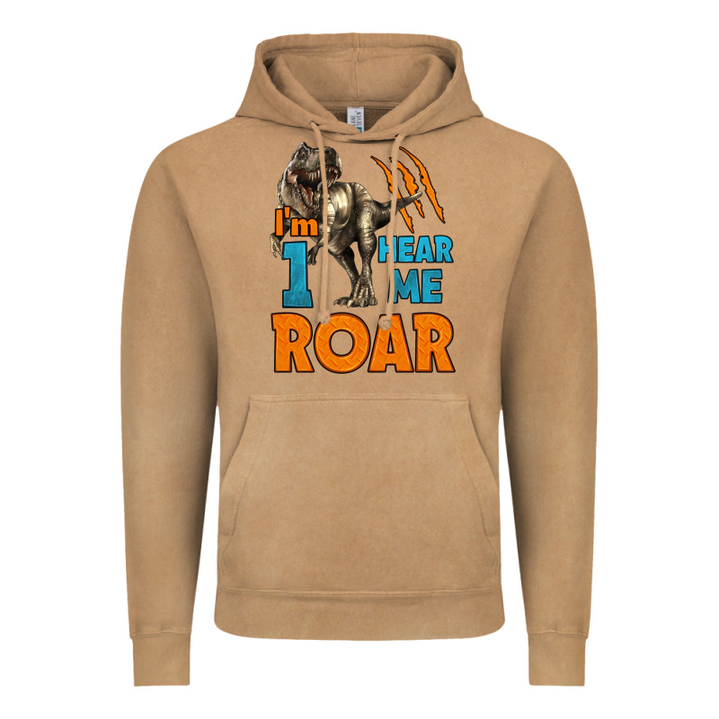 I'm One Hear Me Roar Dinosaur Birthday Vintage Hoodie by LillyAllenDesigns | Teevron