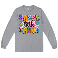 Heather Grey sassy little thing Long Sleeve Tee - MaliasSmallBusiness