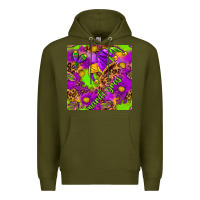 Army Green Mardi Gras and jester hat seamless pattern Premium Hoodie - HowdyJamesFarm