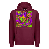 Burgundy Mardi Gras and jester hat seamless pattern Premium Hoodie - HowdyJamesFarm