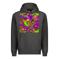 Charcoal Heather Mardi Gras and jester hat seamless pattern Premium Hoodie - HowdyJamesFarm