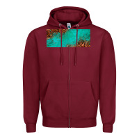 Burgundy tooled leather turquoise glitter 11oz mug Zipper Hoodie - Jasminsmagicworld