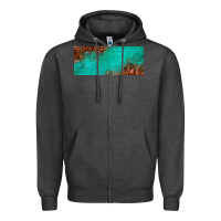 Charcoal Heather tooled leather turquoise glitter 11oz mug Zipper Hoodie - Jasminsmagicworld