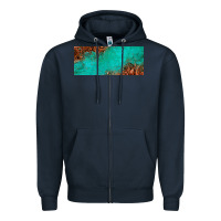 Navy tooled leather turquoise glitter 11oz mug Zipper Hoodie - Jasminsmagicworld