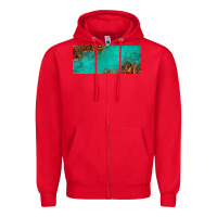 Red tooled leather turquoise glitter 11oz mug Zipper Hoodie - Jasminsmagicworld