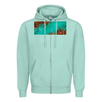 Seafoam tooled leather turquoise glitter 11oz mug Zipper Hoodie - Jasminsmagicworld