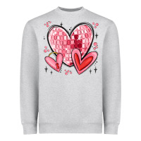 Heather Grey valentines hearts Heavyweight Sweatshirt - MaliasSmallBusiness