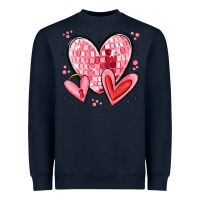 Navy valentines hearts Heavyweight Sweatshirt - MaliasSmallBusiness
