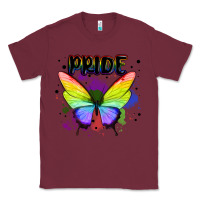 Burgundy rainbow butterfly pride lgbtq Classic Tee - MaliasSmallBusiness