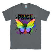 Charcoal Heather rainbow butterfly pride lgbtq Classic Tee - MaliasSmallBusiness