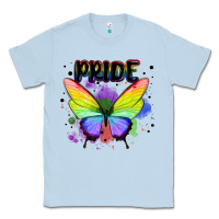Dusty Blue rainbow butterfly pride lgbtq Classic Tee - MaliasSmallBusiness