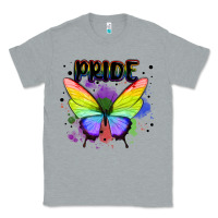 Heather Grey rainbow butterfly pride lgbtq Classic Tee - MaliasSmallBusiness
