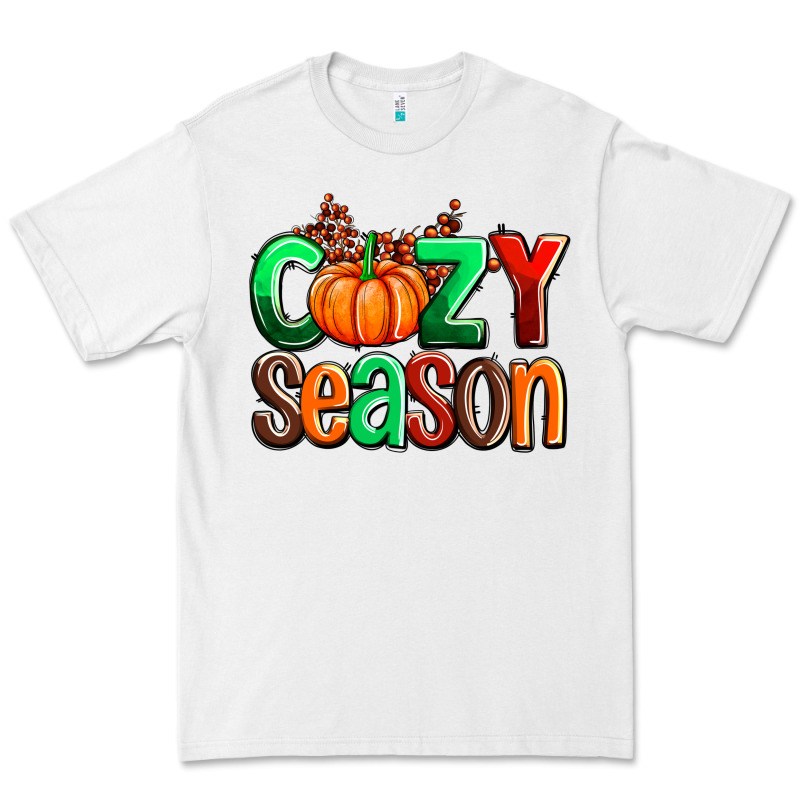 Cozy Season With Fall Colors Palette And Pumpkin Premium Tee by AdoDesignShop | Teevron