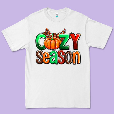 Cozy Season With Fall Colors Palette And Pumpkin Premium Tee Designed By Adodesignshop