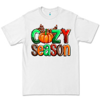 White cozy season with fall colors palette and pumpkin Premium Tee - AdoDesignShop