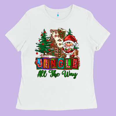 Jingle All The Way Ladies Tee Designed By Fadigitalartstudio