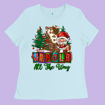 Jingle All The Way Ladies Tee Designed By Fadigitalartstudio