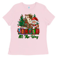 Bubblegum Pink jingle all the way Ladies Tee - FaDigitalArtStudio