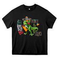 Black taco saurus rex Heavy Core Tee - CowhideDigitalArt