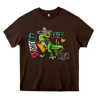 Chocolate Brown taco saurus rex Heavy Core Tee - CowhideDigitalArt