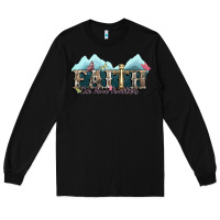 Black faith can move mountains cross Long Sleeve Tee - NancyCooperArtShop