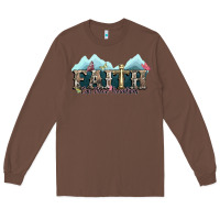 Chestnut faith can move mountains cross Long Sleeve Tee - NancyCooperArtShop
