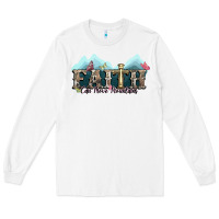 White faith can move mountains cross Long Sleeve Tee - NancyCooperArtShop