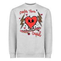 Heather Grey cooler than cupid Heavyweight Sweatshirt - MaliasSmallBusiness