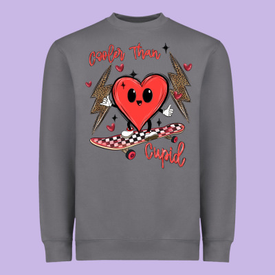 Cooler Than Cupid Heavyweight Sweatshirt Designed By Maliassmallbusiness