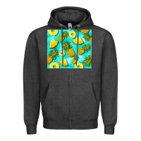 Charcoal Heather blue pineapple Zipper Hoodie - BarkalooDesign