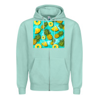 Seafoam blue pineapple Zipper Hoodie - BarkalooDesign