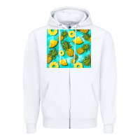 White blue pineapple Zipper Hoodie - BarkalooDesign