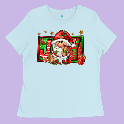 Joy Santa Gnomes Ladies Tee Designed By Fadigitalartstudio
