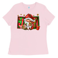 Bubblegum Pink joy santa gnomes Ladies Tee - FaDigitalArtStudio