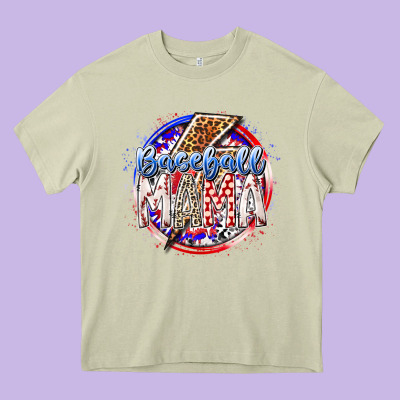 Baseball Mama Heavy Core Tee Designed By Racoondesign